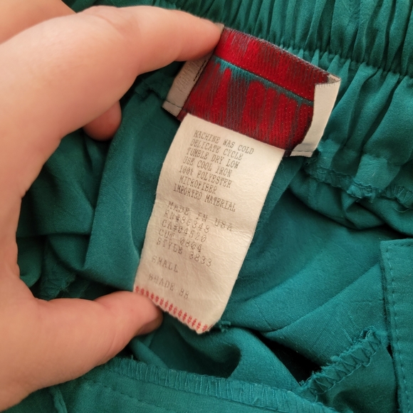 80s High-waisted Trousers Pants Tapered Leg Cyan - Picture 7 of 9